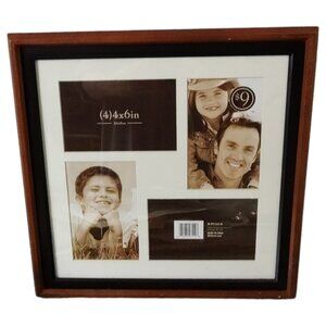 Wooden Collage Picture Frame For (4) 4x6 Photos